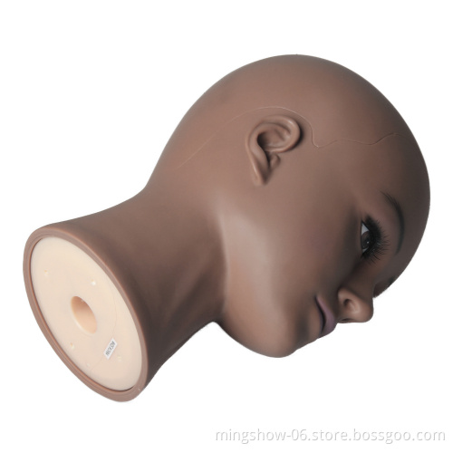 Cosmetology Training Bald Mannequin Head Stand Model for Wig Glasses Hat Display